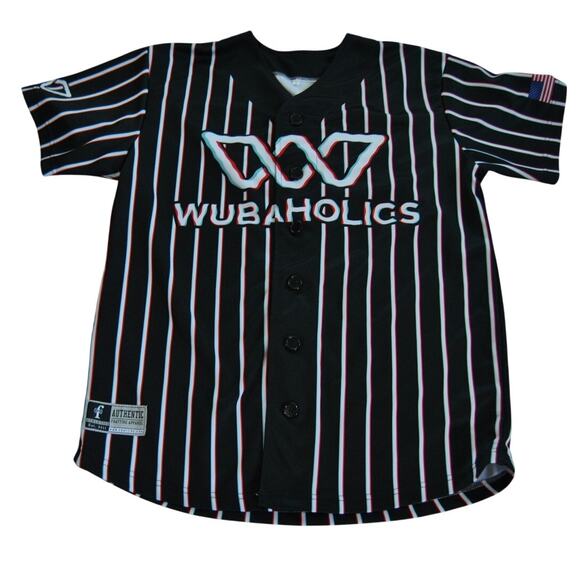 Wubaholics Jersey Shirt Black with Trippy Stripes #19 - Picture 1 of 11